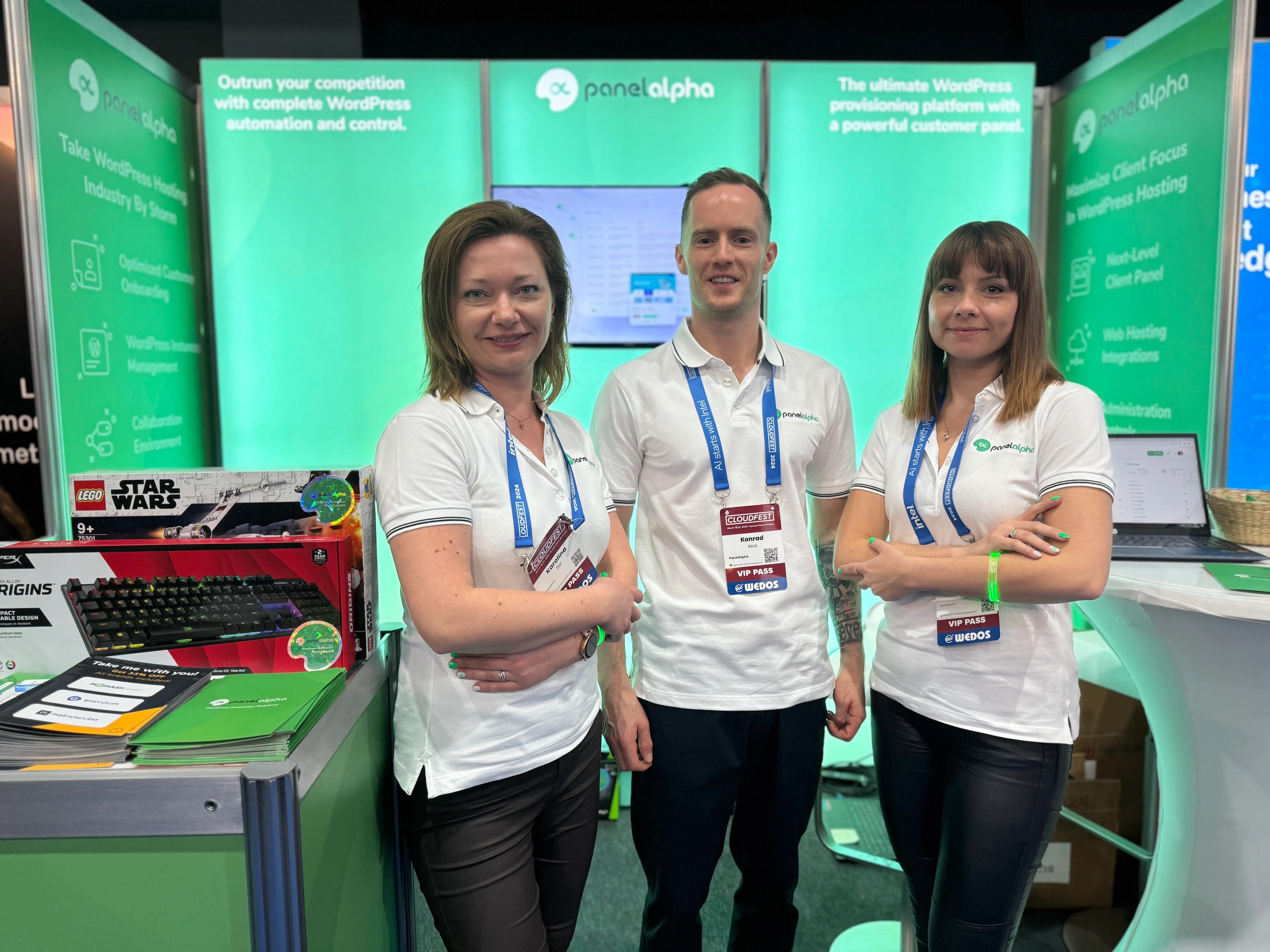 PanelAlpha Team at our booth at CloudFest 2024