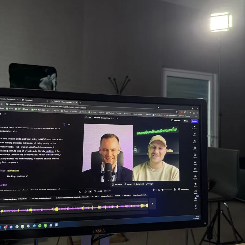 The new episode in the making with Oliver Sild from Patchstack . Soon at webhosting.today 😎