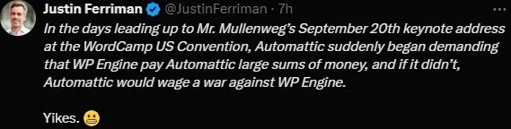 Wow! If this is confirmed, this drama would reach another level 🍿 #WordPress #WPEngine #WCUS #Drama